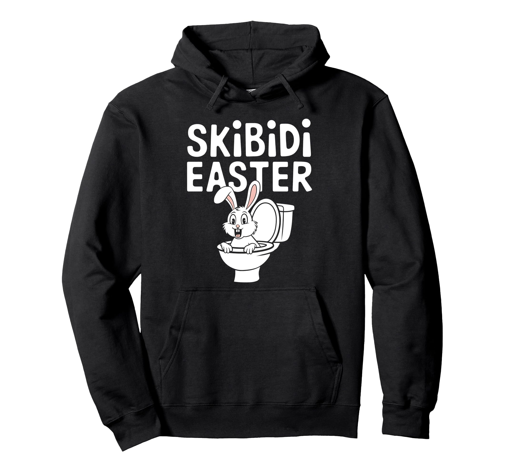 

Толстовка с капюшоном Skibidi Easter Bunny Toilet Poop Rabbit Funny Meme чёрный