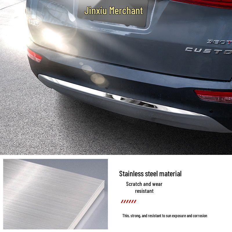 Kustu Stainless Steel Rear Bumper Trim for Trunk - Decorative Car Decal Accessory