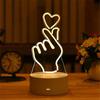 Heart Love Acrylic 3D Night Light USB DIY Kids Bedroom Night Lamp for Valentine's Day Decor Christmas Wedding Cute Gifts 2023