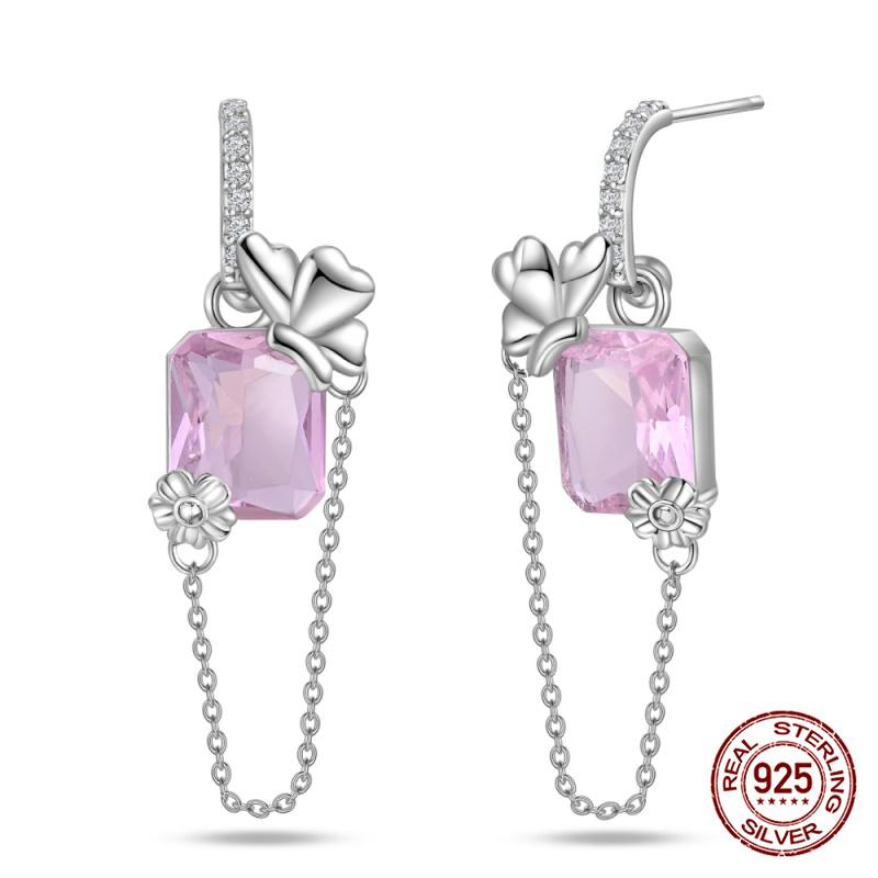 Original 100% 925 Silver Geometric Sun Moon And Stars Tassel Women's Earrings Party Anniversary Gift
