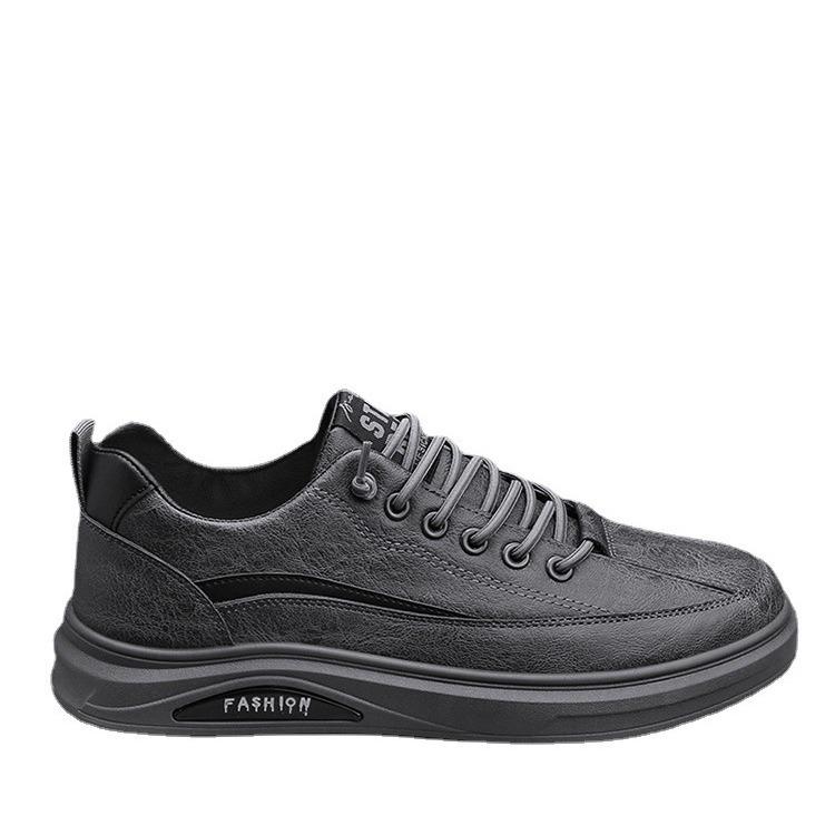 Summer Men's Shoes New Spring and Autumn Sports Casual Leather Shoes Men's Board Shoes Black Non-slip Waterproof Chef