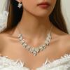 Atmospheric Bridal Necklace Earrings Zircon Wedding Jewelry Set Wedding Dress Evening Dress Accessories Wedding Banquet Jewelry Women
