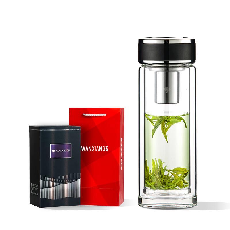V52L Portable Double-Layer Glass Tea Cup with Infuser