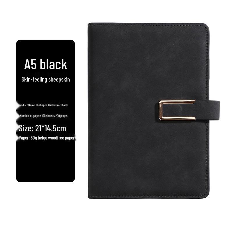 A5 Soft Sheepskin Notebook with Pen Loop & Logo Customization - Thick Journal for Business Meetings
