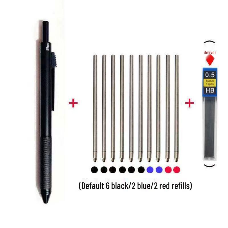 Stylo Métallique Multifonction à Capteur de Gravité: Stylo à bille Rouge, Noir, Bleu + Stylo Mécanique, Stylo Multi-Couleurs Affaires 4-en-1