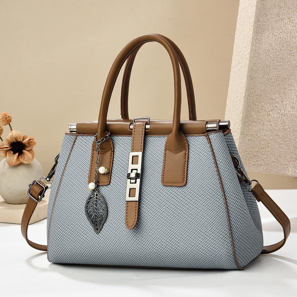 Leaves Bag Pendant Fashion Pu Inner Compartments Stitching Elements Daily Outing