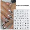 3D Irregular Pentagram With Rhinestone Nail Stickers Y2K Satr Nail Art Decals Starlight Charm Foils Decoration Self Adhesive
