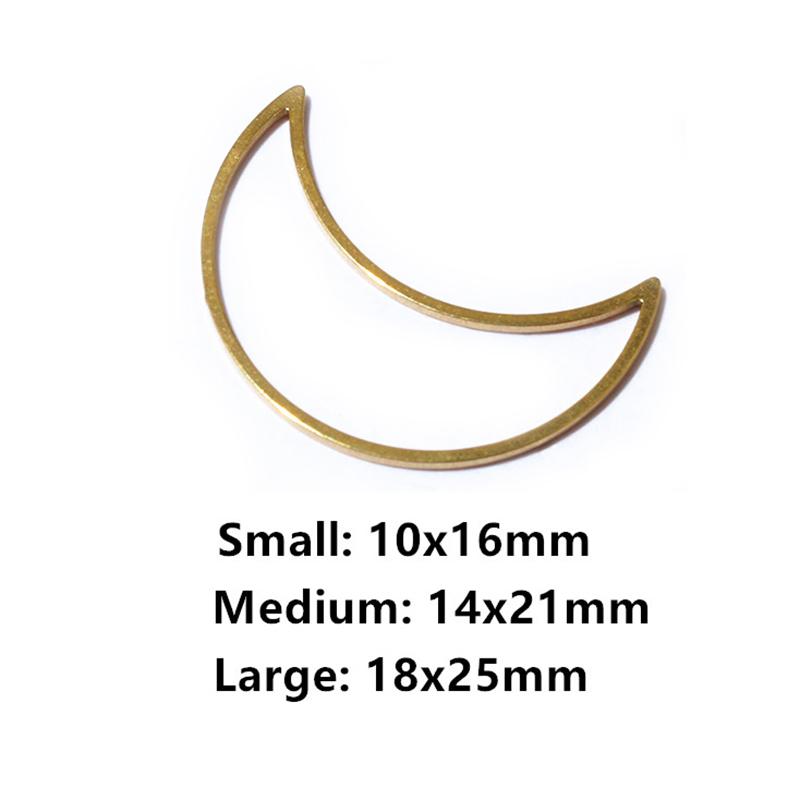 20pcs Moon Star Drop Heart Small Charms Gold Stainless Steel Pendant Open Bezels Hollow Frame Mold Bezel DIY Jewelry Making