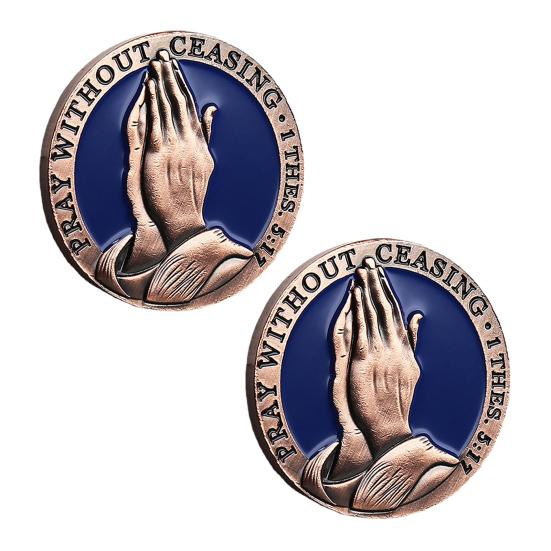 

Молитва Господня Монета Християнська Виклична Монета Моліться без упину Біблійний Вірш Жетоном Надихаючий Кишеньковий Молитовний Медальйон Релігійний Подарунок 2