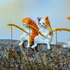 1/5pcs Cute Fishing Cat Ornaments Resin Fish Landscaping Mini Statue Cartoon Figurine Miniatures DIY Handcraft Home Decorations