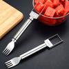 5PCS Double Handle Watermelon Fork Slicer Stainless Steel Watermelon Digger Summer