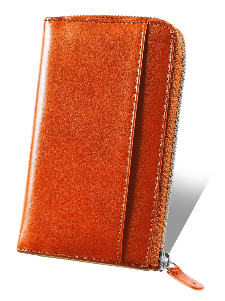 Ranova Compact Long Genuine Rubber Storage Revolution [Mura] Men's Wallet, Leather, Camel,