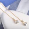 Women's Silver color Fashion Earrings White Round Drops Long Girl Pendant Jewelry Gift Tassel earrings