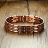 12mm Heavy Punk Red Copper Wheat Magnetic Chain Bracelet Men Women Hiphop Bike Energy Magnet Hologram Arthritis Bangle Jewelry