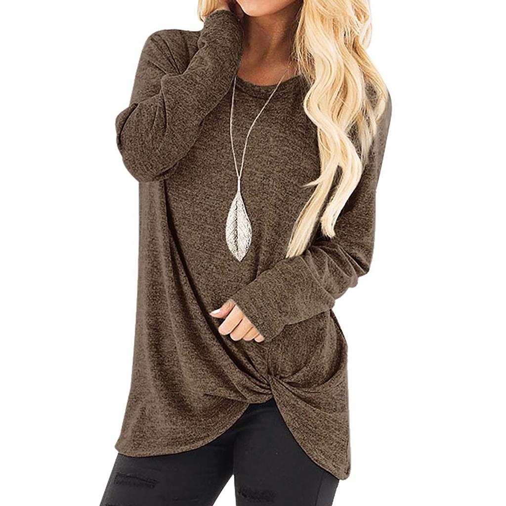 Women Fashion Loose Long Sleeve Casual T-Shirt Blouse Tops