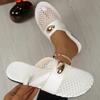 Mesh Breathable Baotou Semi-slippers Women's Spring and Summer New Round Head Metal Buckle Soft Bottom Flat Bottom Cool Mop