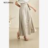Xiyu New Chinese Style Satin Embroidered High-Waist Skirt