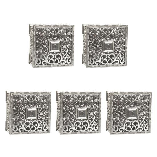 Vintage Hollow Out Jewelry Box Gold/Silver Plated Plastic Candy Box Wedding Party Favor Box for Ring Earrings Necklace Bridal Shower Birthday Supplies