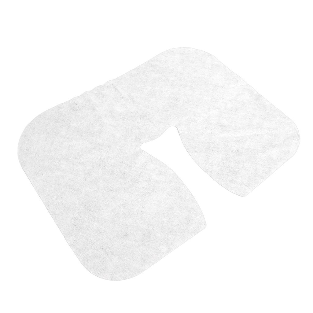 100pcs Disposable Face Rest Cover U Shaped Hollow Breathable Nonwoven Massage Face Rest Cover for SPA Clubs Baths