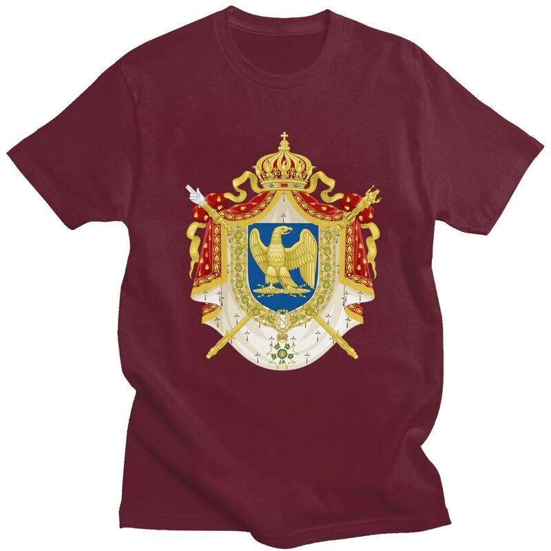 Custom Fashion Coat Of Arms Of French Empire T Shirt Men Tshirt Streetwear Tee Tops Pure Cotton Slim Fit Tshirt Gift