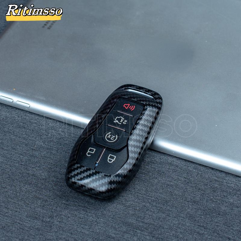 New Carbon Abs Car Key Case Fob Cover For Ford Fusion Mondeo Mustang F-150 Explorer Edge Car Accessories