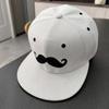 Striped Mustache Snapback Cap Flat Brim Trucker Hat Fashion Baseball Hat  Unisex