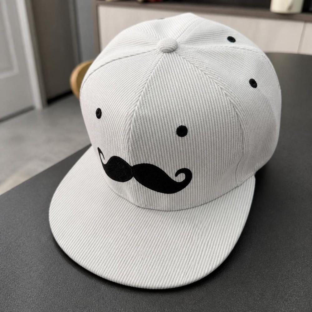 Striped Mustache Snapback Cap Flat Brim Trucker Hat Fashion Baseball Hat  Unisex