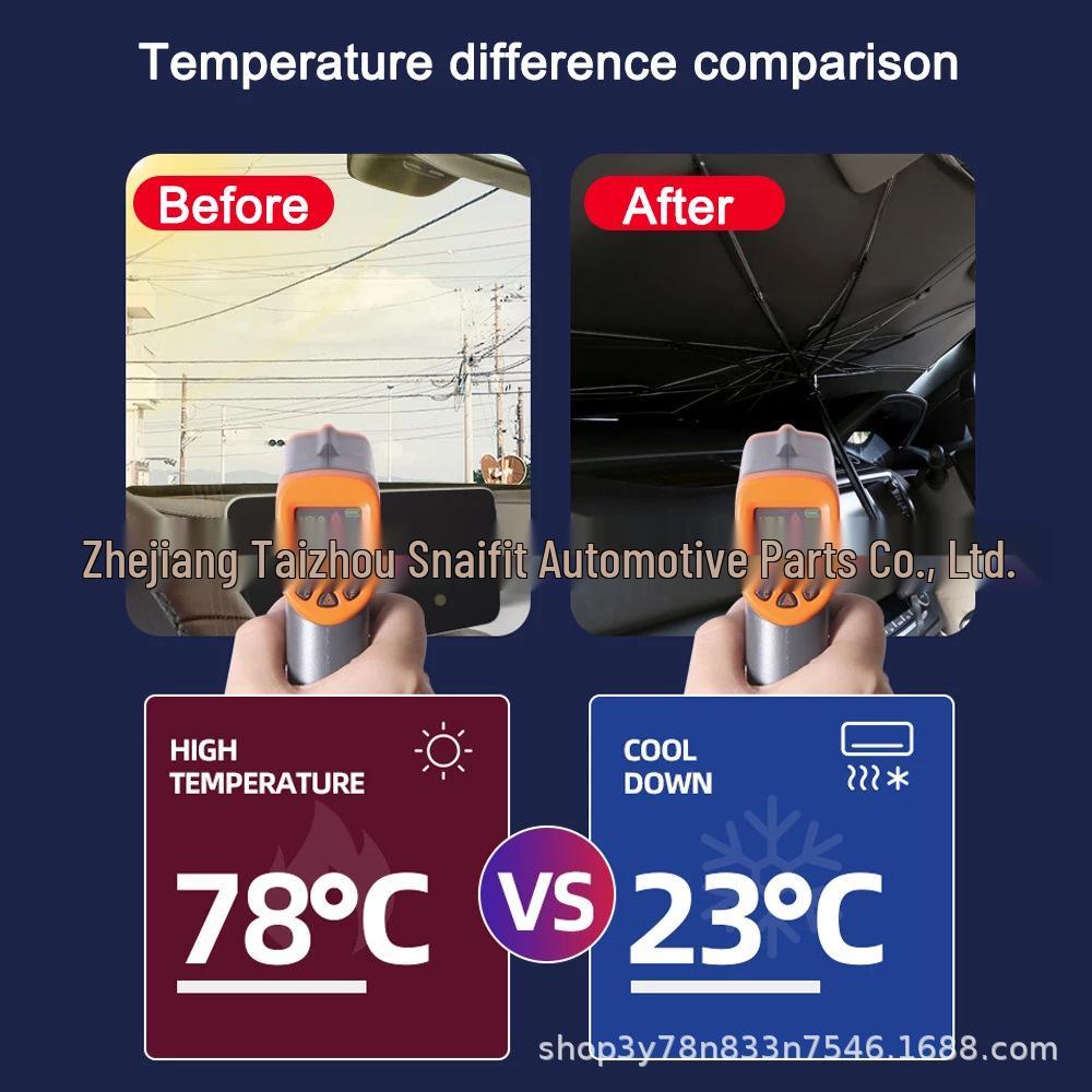 Popular Car Sunshade: Retractable Folding Umbrella for Front Windshield, Heat Insulation, UV Protection
