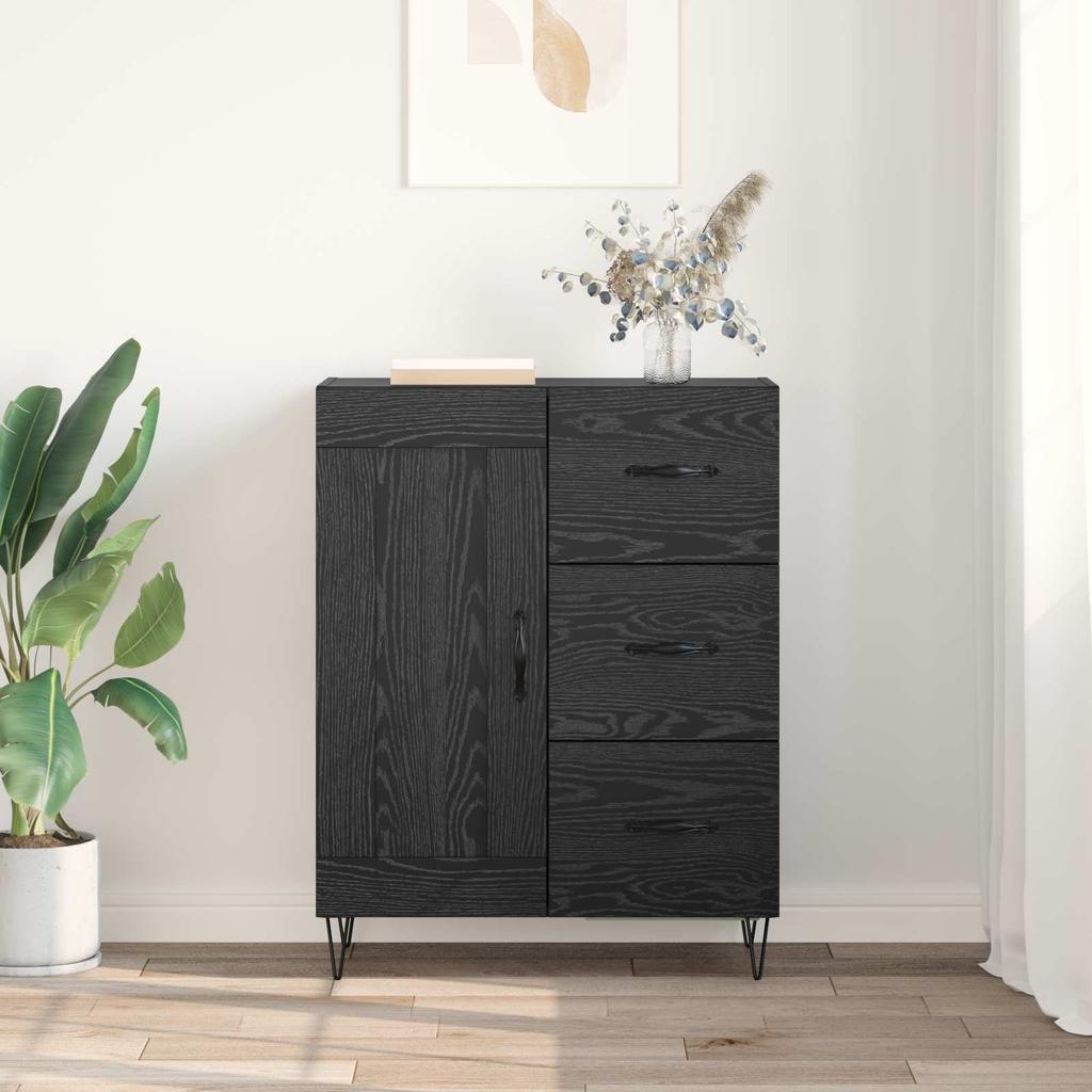 Sideboard Black Oak 69.5 X 34 X 90 Cm Particleboard