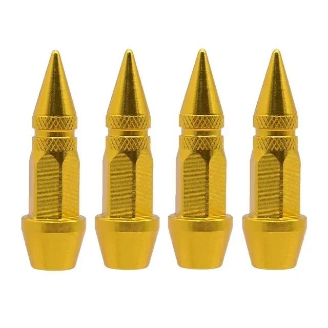 New 4pcs Long Pointed Tire Valve Caps for Automobiles and Motorcycles Tire Valve Cover Wear Parts Car Accessories