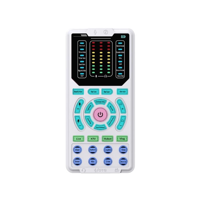 Portable Voice Modulator Sound Card Real Time Voice Changing Control For PC Live Streaming Gaming Recording