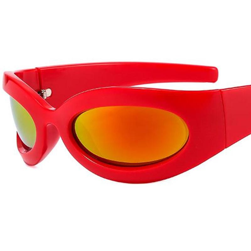 

NEW Sunglasses Unisex Sprot Sun Glasses Oversize Colors Frame Adumbral Anti-UV Spectacles Simlity Eyeglasses Ornamental as picture красный