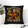 Pillow Case Cotton Linen Fabric Square Zipper Pillowcase Home Decorative Living Room I-Italian Brainrot Creative Animal Meme 4