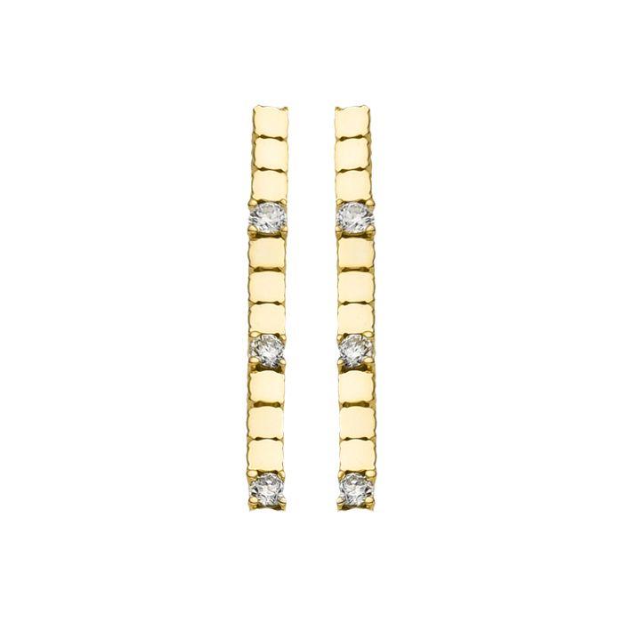 Boucles d'oreilles - LUXENTER - Dorane - Argent sterling 925 - Zirconiums cubiques - Finition or 18 ct