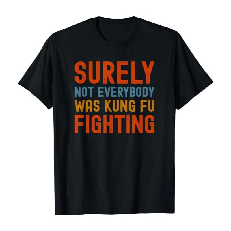 Surely Not Everybody Was Kung Fu Fighting Funny Song Pun Vintage Gift T-Shirt 2XL