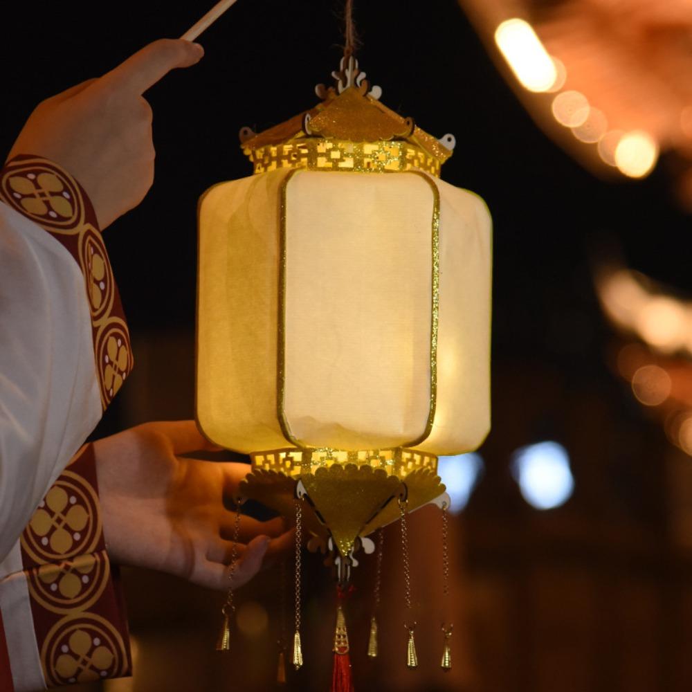 Handheld Mid-Autumn Festival Retro Lantern Glowing Portable Lantern Moon Festival