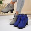 New Women Ankle Boots High Quality Lace-up Boots Ladies Comfortable High Heels Shoes for Women Spring Winter Women Pumps