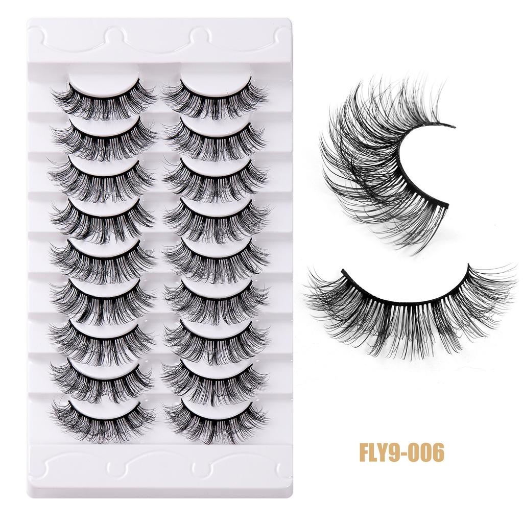 9 Pairs Of Imitation Mink Thick False Eyelashes Daily Natural Eyelashes Simulation Curled Eyelashes