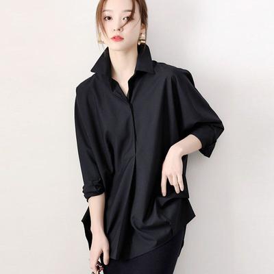 Vår Hvit Dameskjorte Koreansk Løs Chiffon Preppy Stil Casual Skjorter Og Bluse