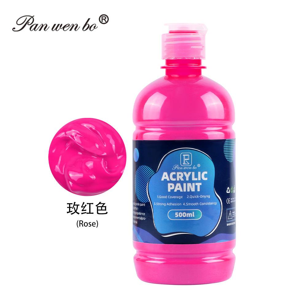 12 Färger Stor Partipack Akrylfärg(500 ml/17 oz) Flaskor, Canvas, Stenar, Trä, Tyg, Keramik, Giftfria för Konstnärer och Vuxna