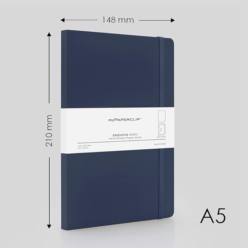 

myPAPERCLIP Executive Series Notebook | Section Thread Bound with Hand Drawn Paper Back | Notebook For Gifting | Station 55