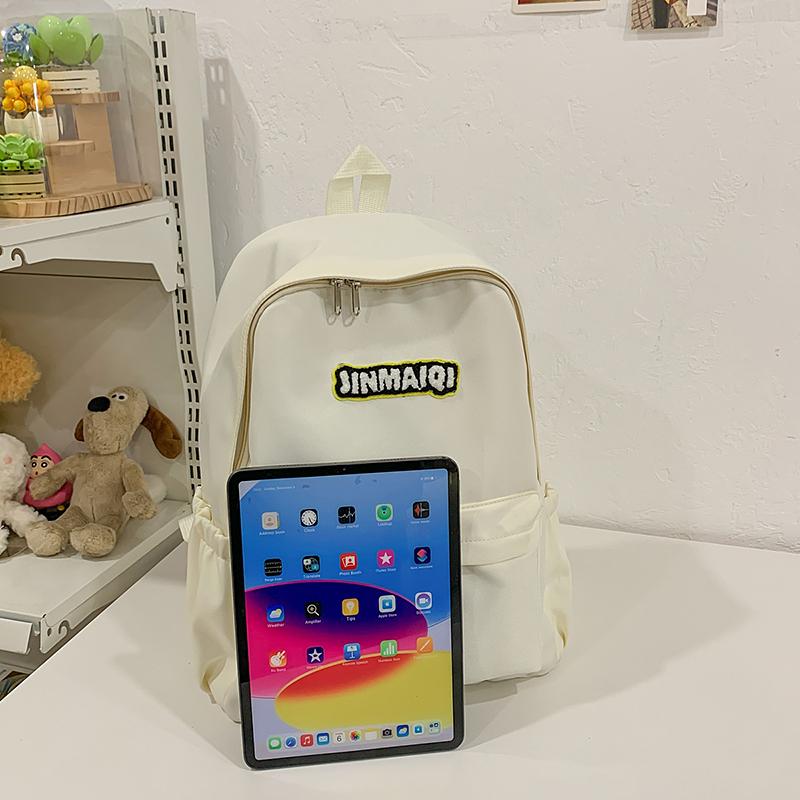 Letter Backpack Women's Lightweight Backpack Student Small Schoolbag