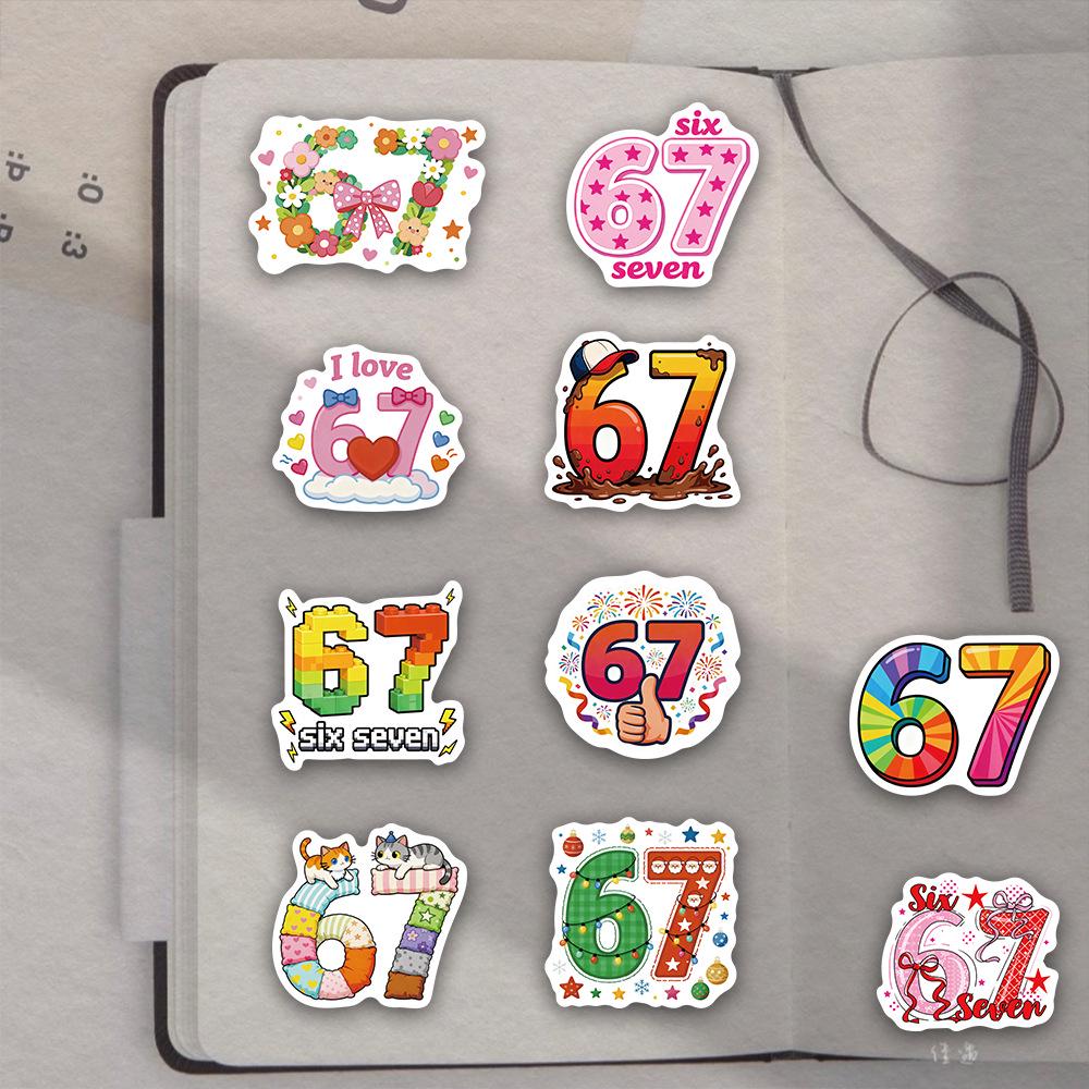 50-Set US Internet Celebrity Number Stickers: Perfect for Bottles, Phone Cases, Notebooks, & Planners.
