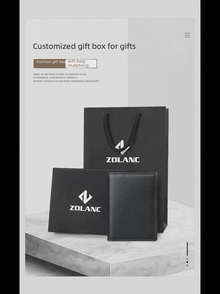 RFID-Kartenhalter aus echtem Leder für Herren mit Steckplatz für Ausweisfoto, 2-fach gefaltete Oberschicht aus Rindsleder, Modell 8149.