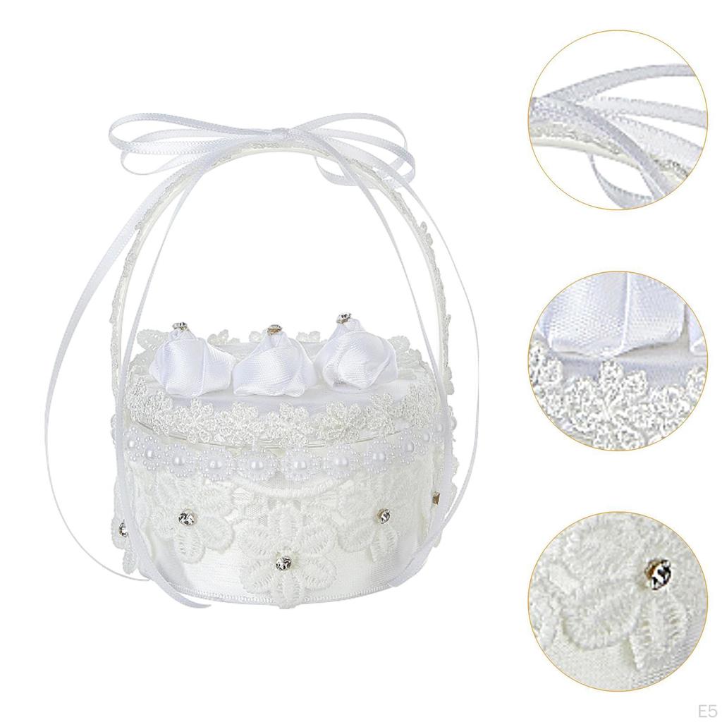 Hochzeit Ring Box Engagement Halter Container Schmuck Fall Mini Blume Korb Schmuck