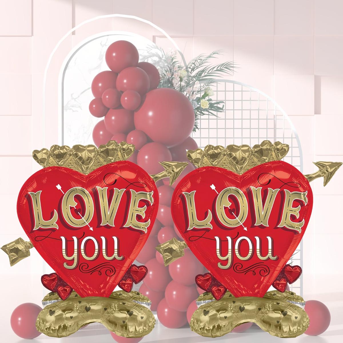 

2pcs Valentine s Day Themed Party Decoration Base Hits Your Heart Themed Party Decoration Aluminum Film Balloons 2pcs