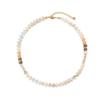 Women Colorful Natural Stone Handmade Beaded Flower Clavicle Necklace Beach Jewelry