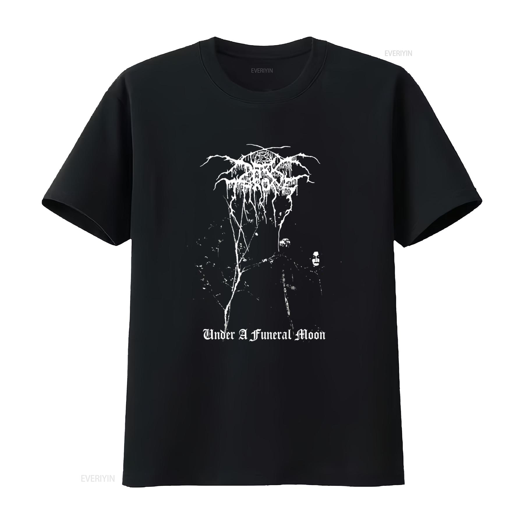 

DARKTHRONE Under a Funeral Moon Album T Shirt for Rock Band Print vintage Washed designer clothes homme Comfortable Slightly 4XL