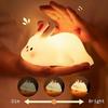 Kinder Niedliches Kleines Kaninchen Nachtlicht Touch Silikon Tier Nachtlampe Wiederaufladbare LED Nachttischlampe Für Kinderzimmer Ideales Geschenk