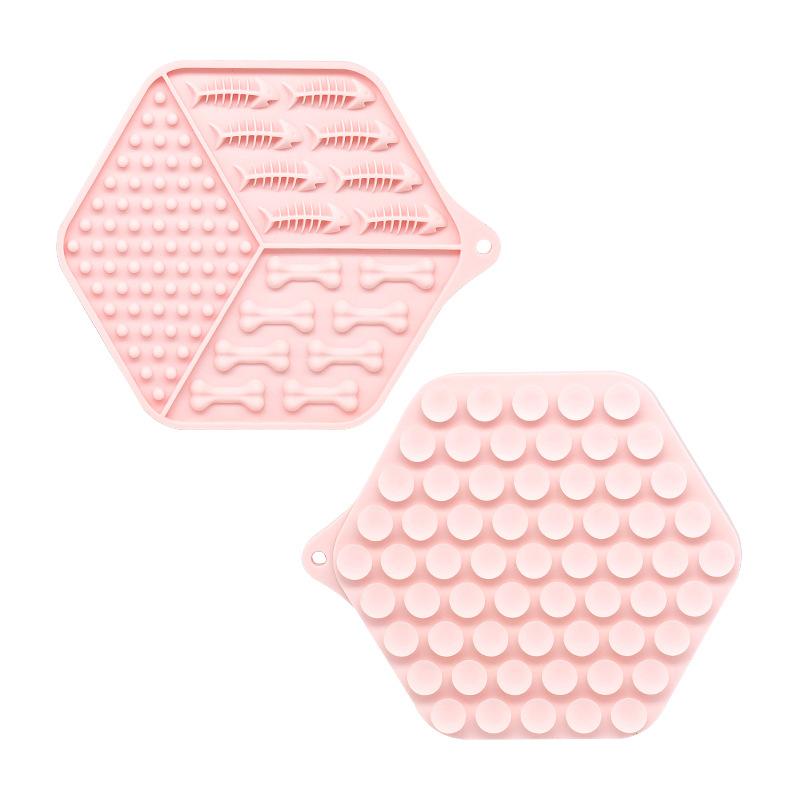 Silicone Square Shape Dog Slow Feeder Lick Mat with Suction Cup for Anxiety Relief and Calming Bathing Pets Bowls